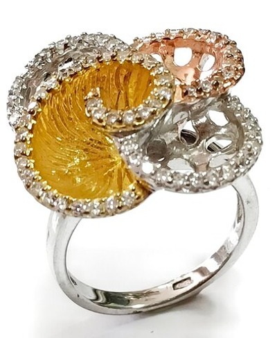 Ювелирное кольцо из серебра с позолотой