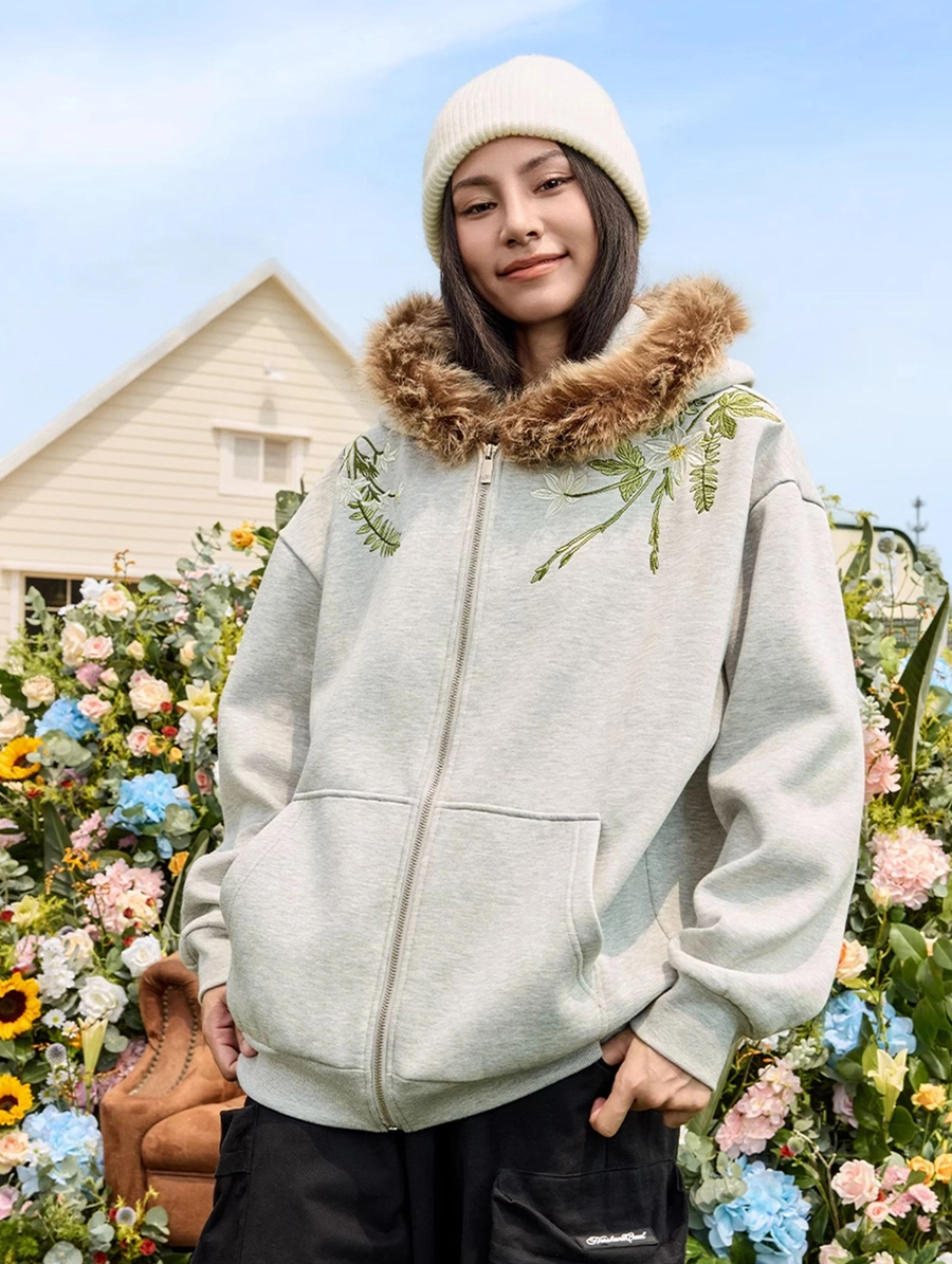 Худи HARSHandCRUEL "Flowers" Fur Hoodie