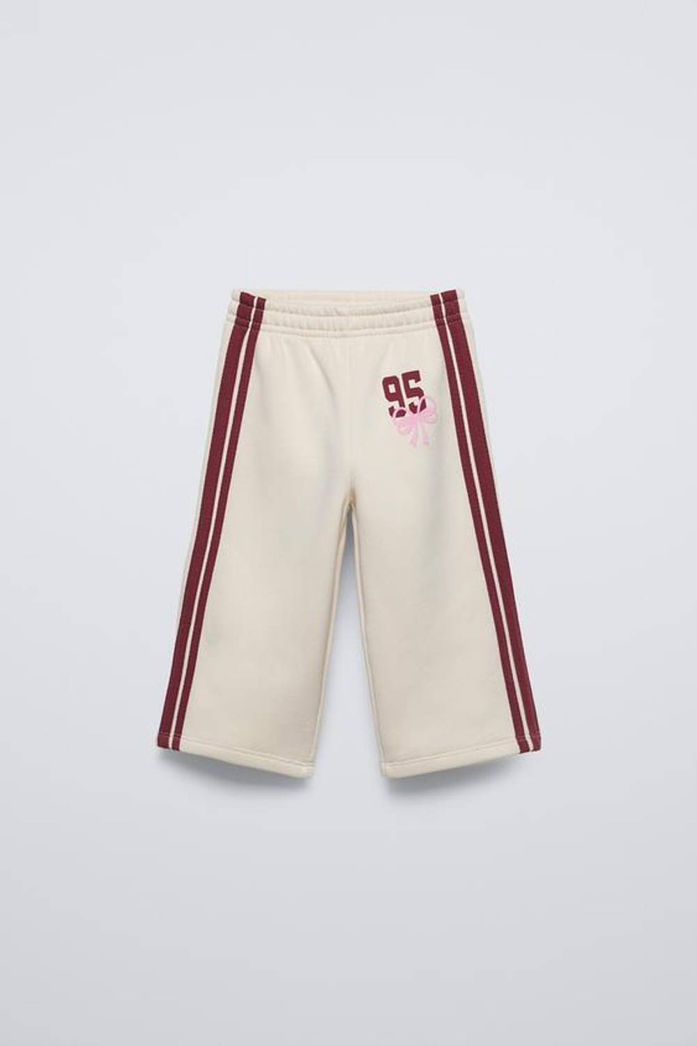 ZARA БРЮКИ WIDE LEG С ЛАМПАСАМИ, ЭКРЮ