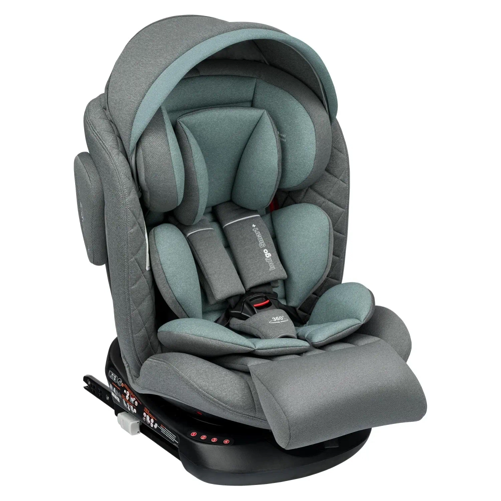 Автокресло Indigo SMART+ ISOFIX (0-36 кг) серо-зеленый