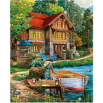 Алмазная мозаика квадратная 22x32см. "Домик у причала" с подр.полн. заполн.24цв. Арт. НД-8555