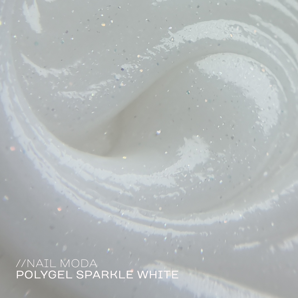Полигель NAIL MODA 'Sparkle White', 30гр