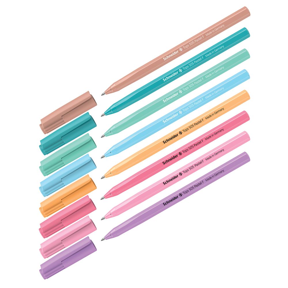 Ручка шариковая Schneider Tops 505 F Light Pastel синяя, 0.8мм, цветной корпус ассорти, 1шт.