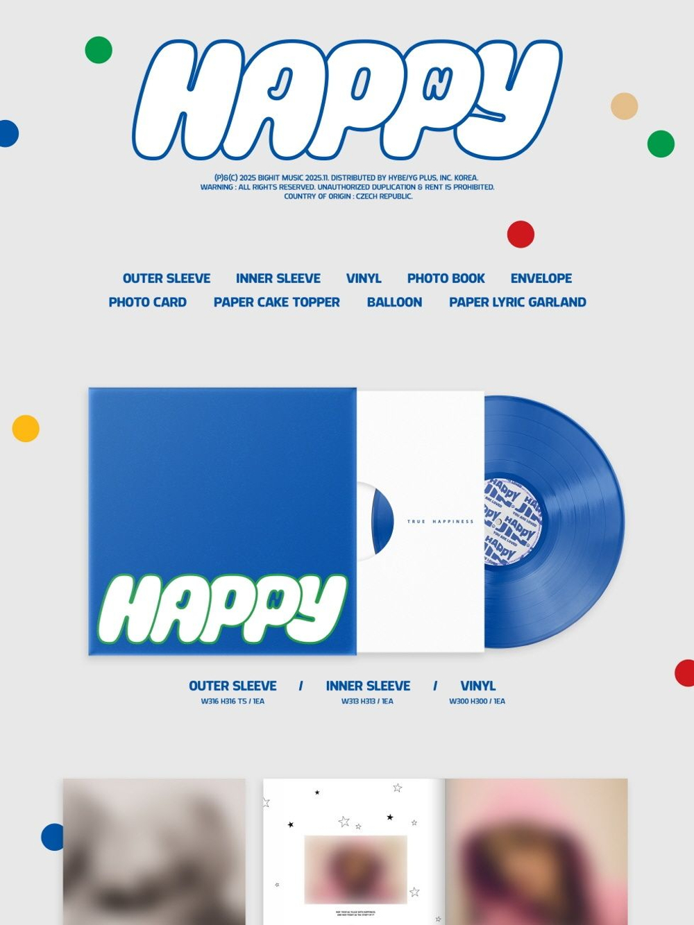 Альбом JIN - HAPPY Solo Album LP Version