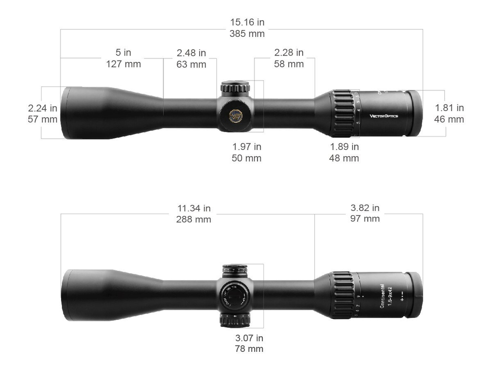 Оптический прицел Vector Optics Continental 1,5-9x42 Hunting, сетка L4a, 30 мм, азотозаполненный, с подсветкой (SCOM-23P)