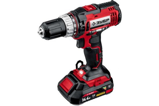 Дрель-шуруповерт  ЗУБР ДШЛ-145-22  14.4 В, 2 АКБ,кейс