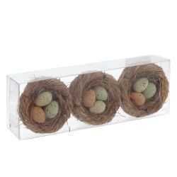 GAEM Набор из 3-х изделий декоративных "Гнездо пасхальное" (6,5*4,5), L21 W7 H4,5 см