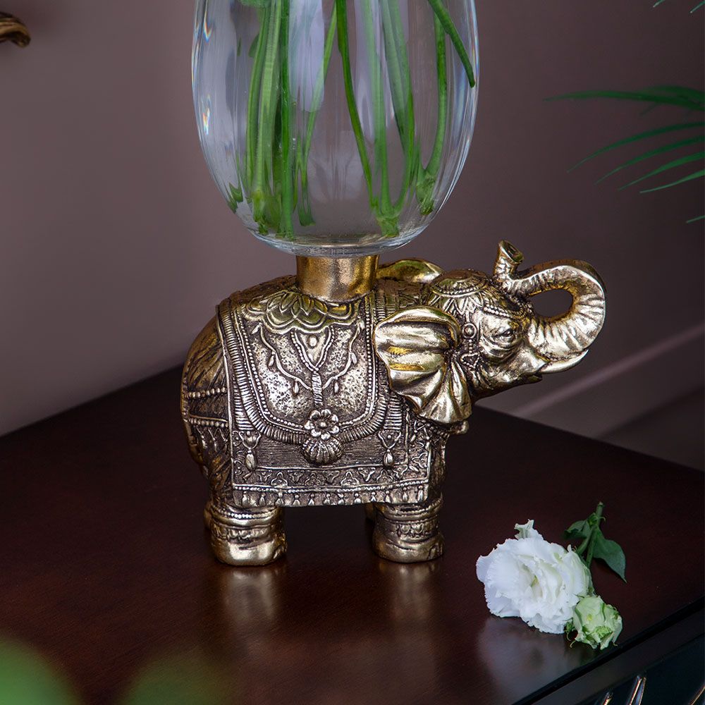 Ваза для цветов Слон индийский Бронза
