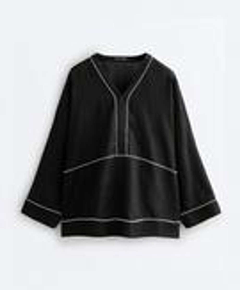 Oysho Рубашка из 100% льна, черный