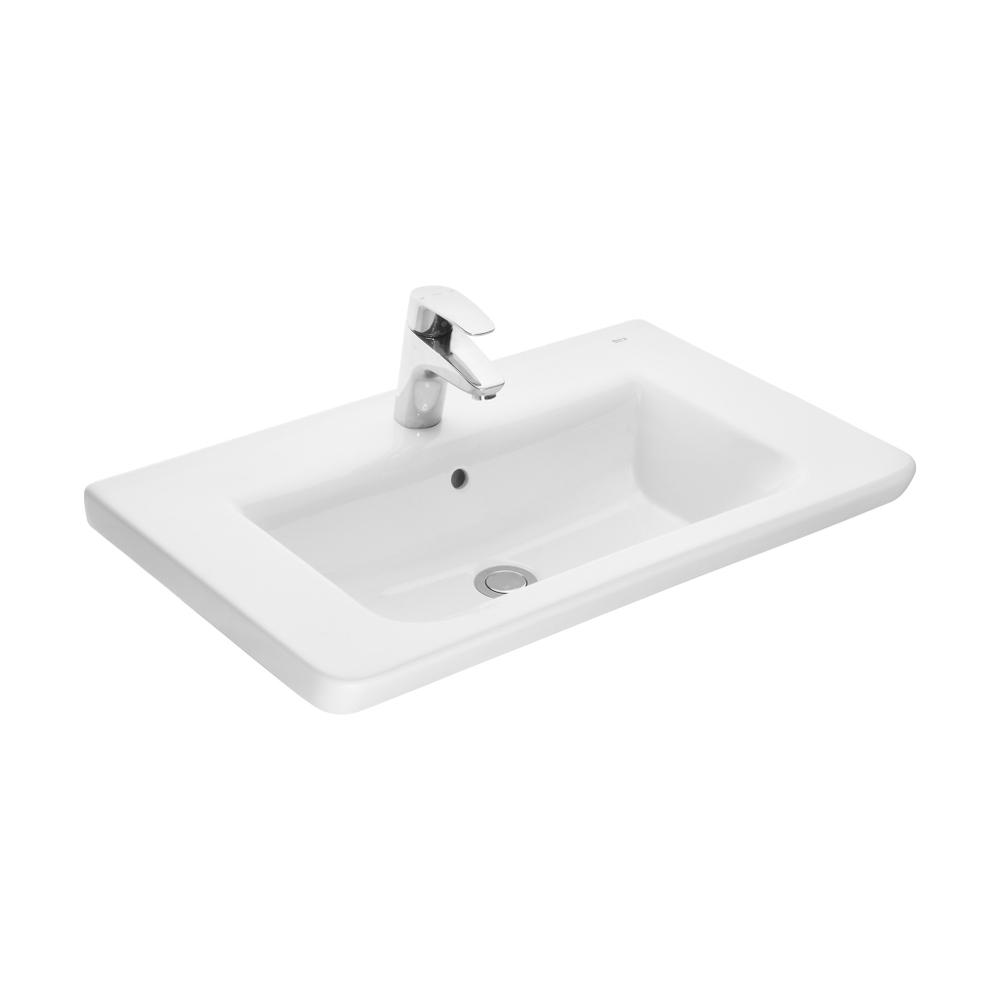 Тумба Ronda 700 бетон, белый глянец/Раковина The Gap Original 70, ZRU9307644