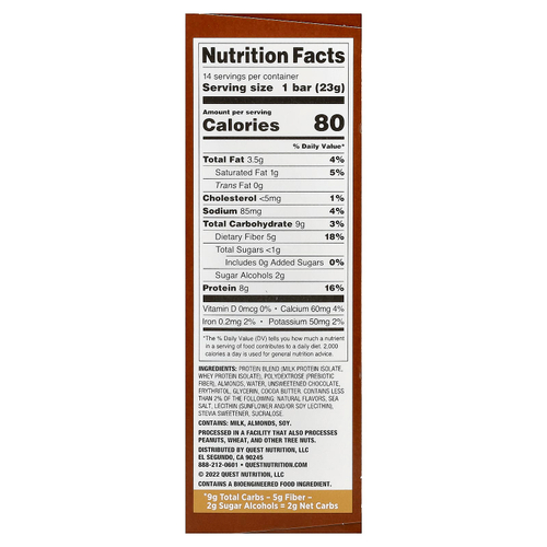 Quest Nutrition, мини, протеиновый батончик, печенье с шоколадной крошкой, 14 батончиков по 23 г (0,81 унции)