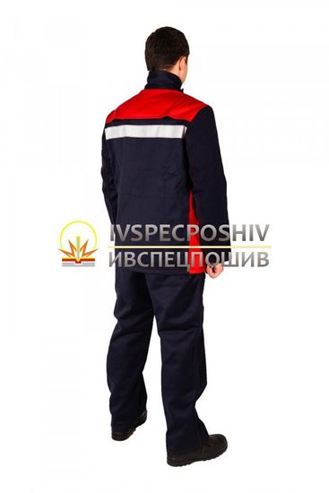Костюм сварщика зимний "СварМакс-2" брюки (т.синий/красный)