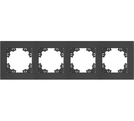 Рамка четырехместная горизонтальная "UNIVersal" серия "Афина" графит (еврослот) (HU2330)