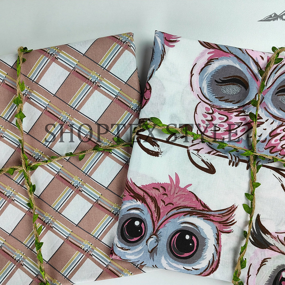 Поплин &quot;Совушки&quot; | ш.150 см | 115 г/м² | хлопок-100%