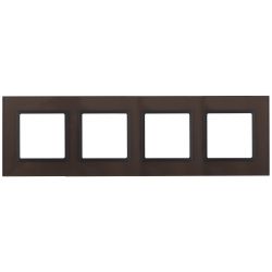 14-5104-13 ЭРА Рамка на 4 поста, стекло, Эра Elegance, бронза+антр