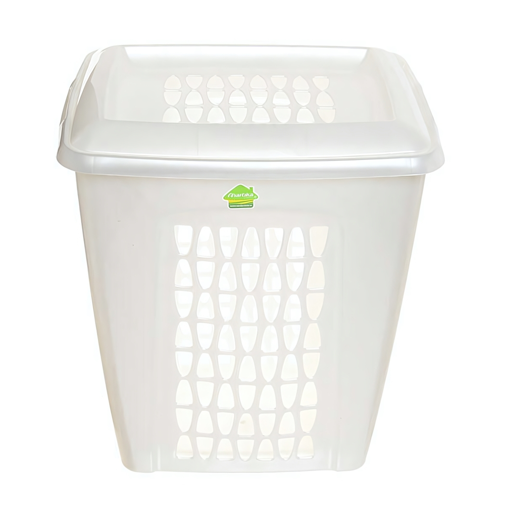 Корзина для белья Молетта 45л прямоугольная с крышкой светло-серая С701СЕР