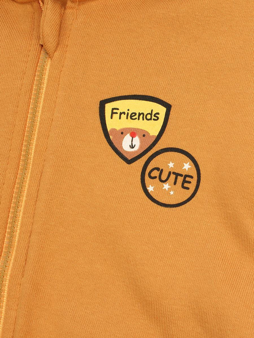 Комбинезон д/новорожд. M1112FN-0/1 футер, р.74-80 охра (Такро)