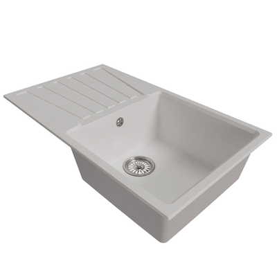 Мойка MIXLINE ML-GM20 с крылом  ультра-белая  (341) 830*480*190мм NEW (552005)