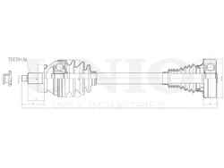 Привод в сборе передний левый UNIO CVJ-10104