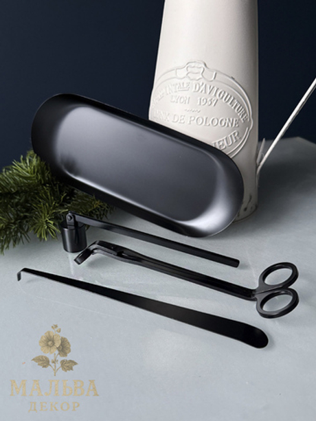 Набор для свечей "Снуфер" черный 25x11,5x4,3 см