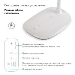 Настольный светильник ЭРА NLED-453-9W-W светодиодный белый
