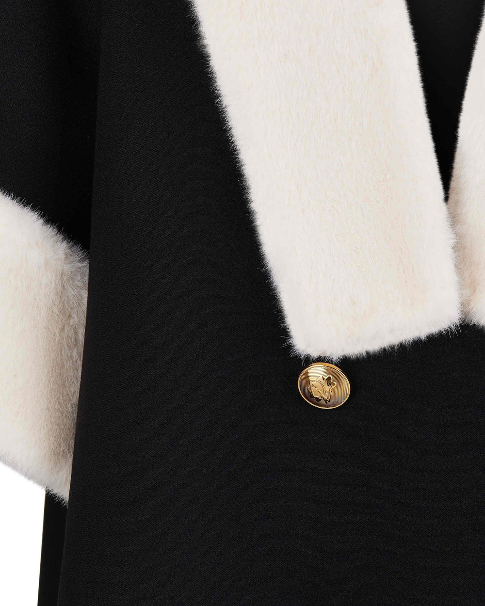 Платье-пиджак с меховой отделкой