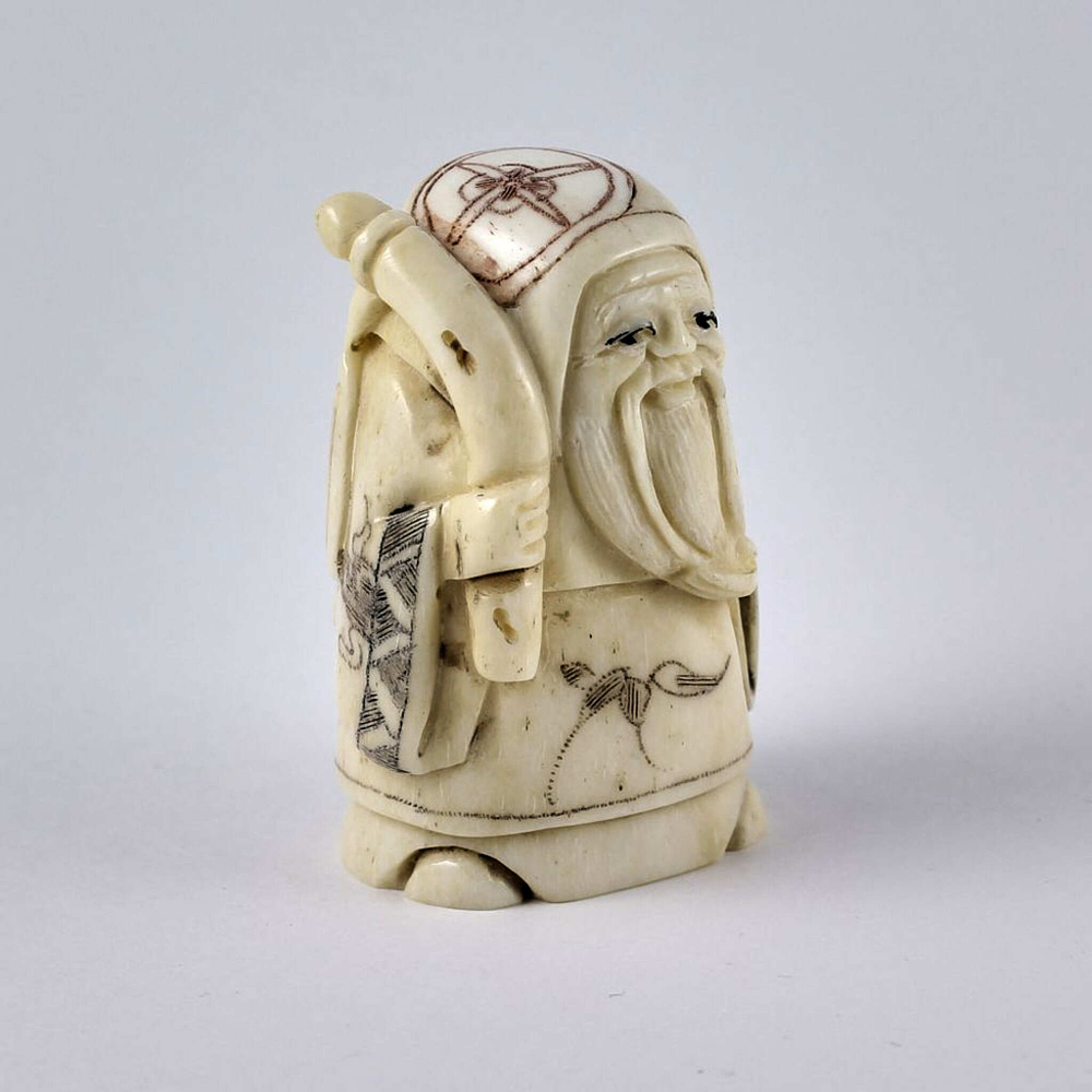 Нэцкэ Фукурокудзю с волшебной колотушкой