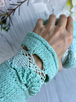 Набор Пряжи для вязания Микс с Кружевом хлопок люрекс