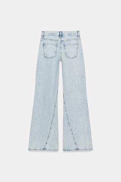 ZARA ДЖИНСЫ RELAXED-FLARE С НИЗКОЙ ПОСАДКОЙ — ZW COLLECTION, ГОЛУБОЙ