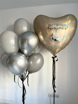 Воздушные шары для девушки золото/серебро №3730