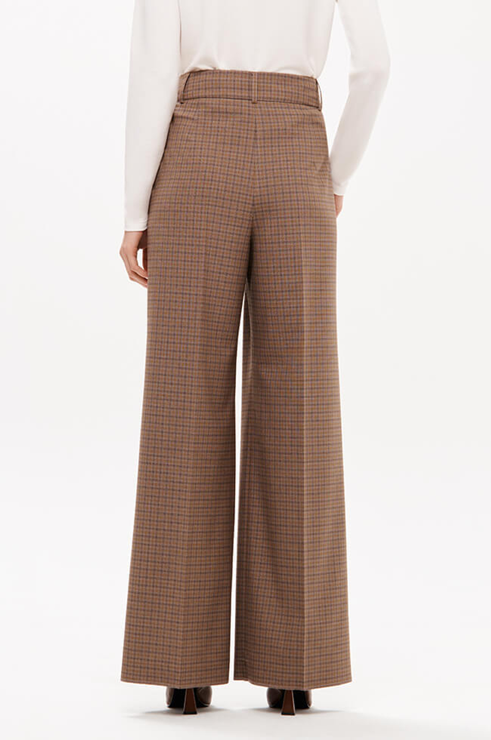 31190 Брюки женские (коричневый клетка)