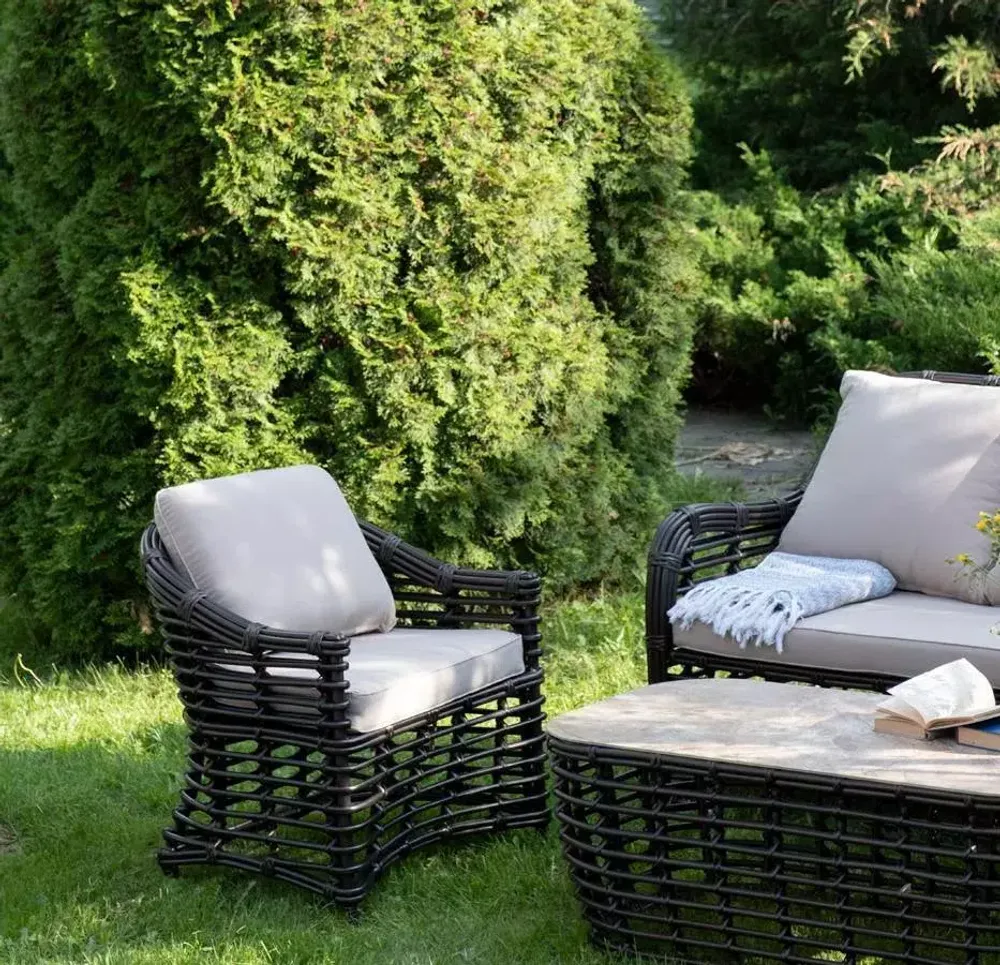 "Ницца" лаунж-зона из искусственного ротанга, цвет бронзовый