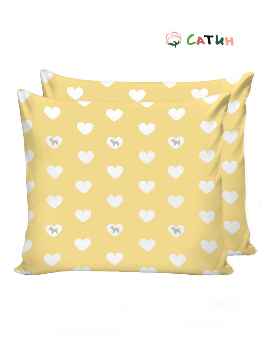 Наволочка комплект 2шт сатин Milky Garden "Жизель" 70x70 см на молнии