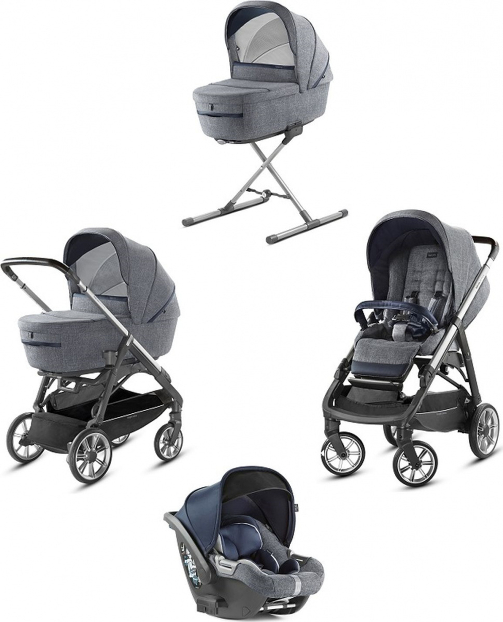 Детская коляска Inglesina Aptica System Quattro 4 в 1 (темно-серый)