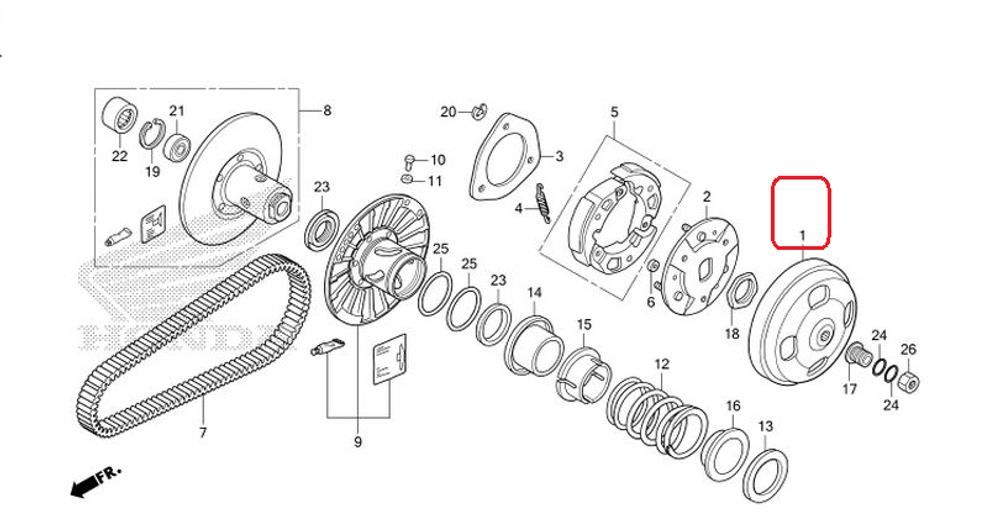 22100-KFG-000. OUTER COMP., CLUTCH