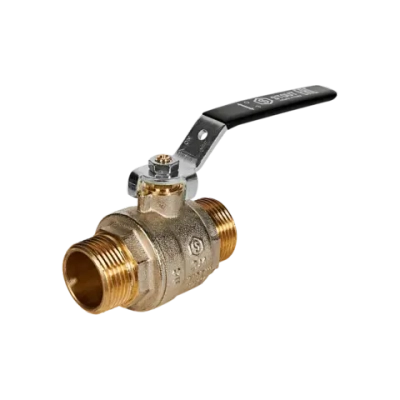 Кран шаровой полнопроходной STOUT - 3/4" (НР/НР, PN40, Tmax 150°C, ручка-рычаг черная)