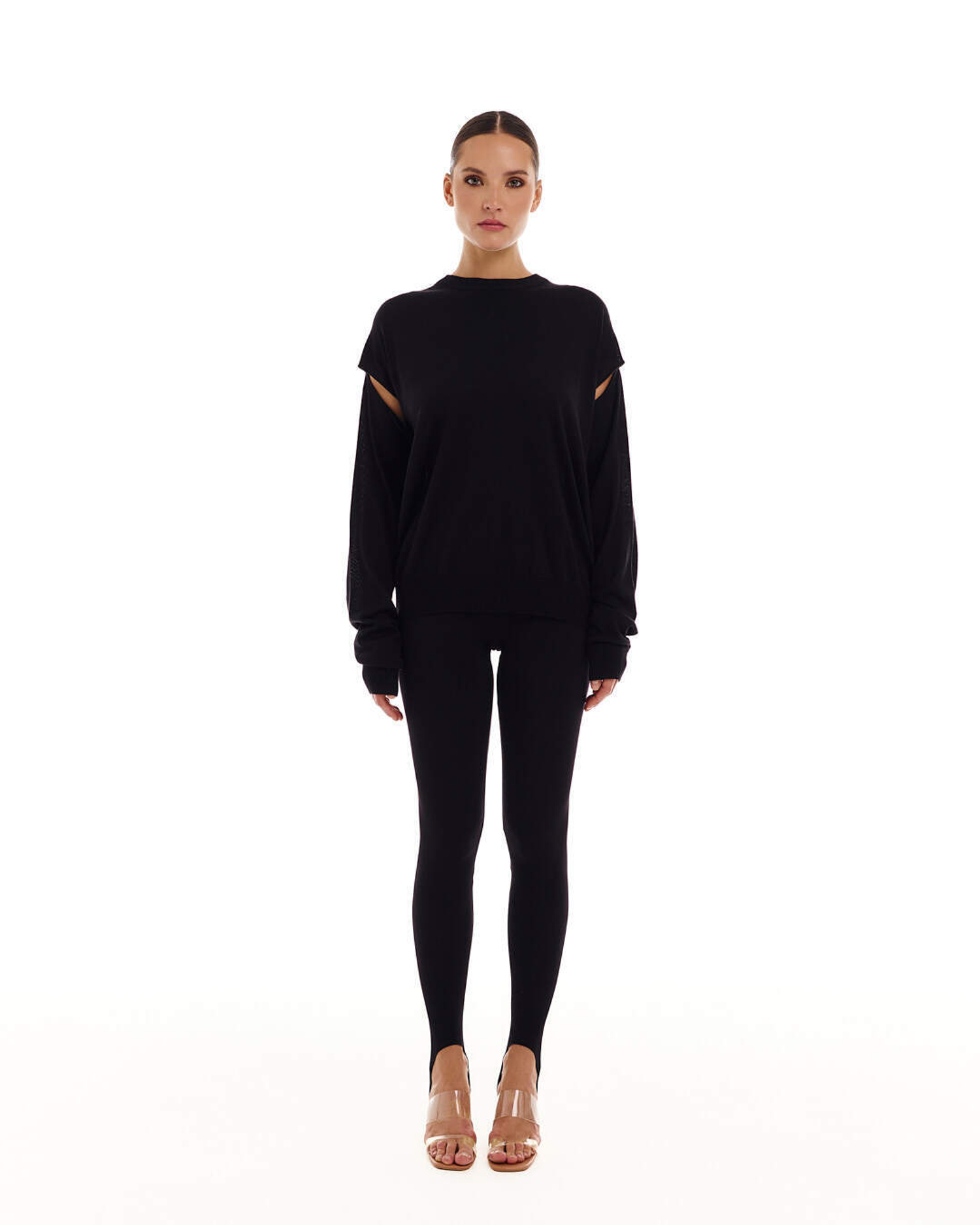 Свитер Grigio (Гриджо) с разрезом черный