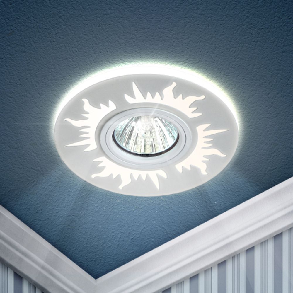 Светильник встраиваемый cо светодиодной подсветкой ЭРА DK LD30 WH /1 под лампу MR16 GU5.3 белый/белый | Встраиваемые LED светильники