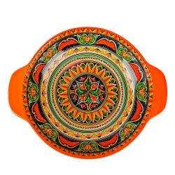 Салатник с ручками "Arabesque" (оранжевый) 24,5х20,5см v=1200мл (min6) (транспортная упаковка)