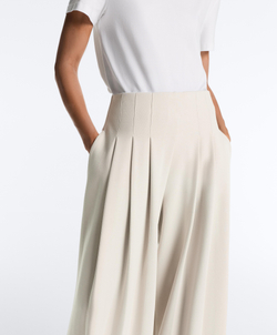 OYSHO Хлопковые широкие брюки-пике со складками, норка