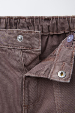 ZARA ШОРТЫ-БЕРМУДЫ ИЗ ТВИЛА, ЛИЛОВЫЙ