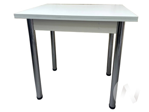 Стол раздвижной Ломберный (опоры хром/ЛДСП белый; кромка белый)