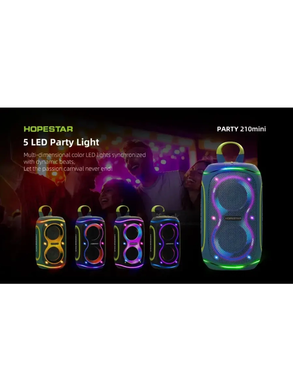 Портативная колонка Party 210 mini , 30 Вт, зеленый