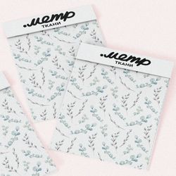 Ткань оксфорд 600 простые веточки и листья