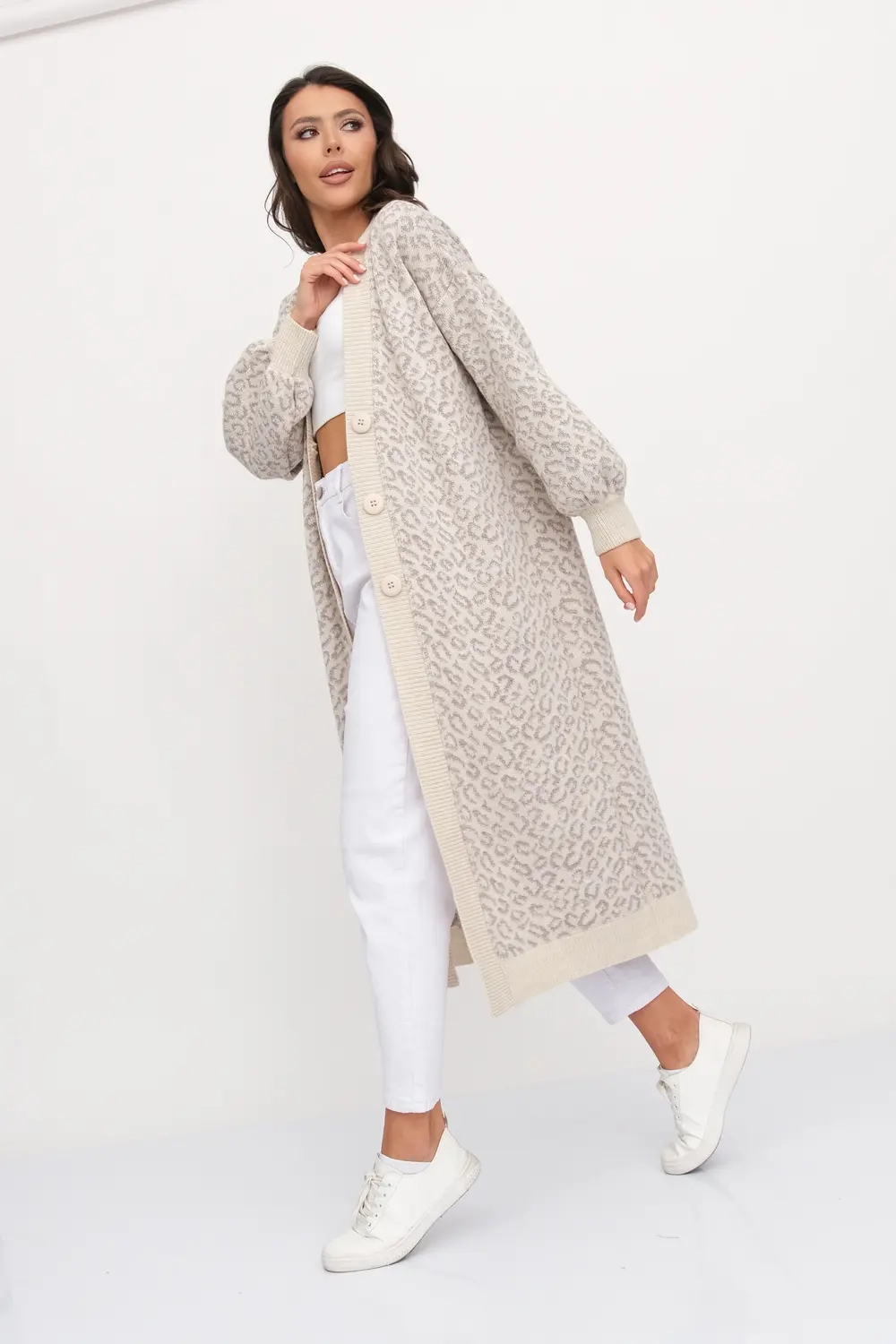 Кардиган И 016/беж-молочный