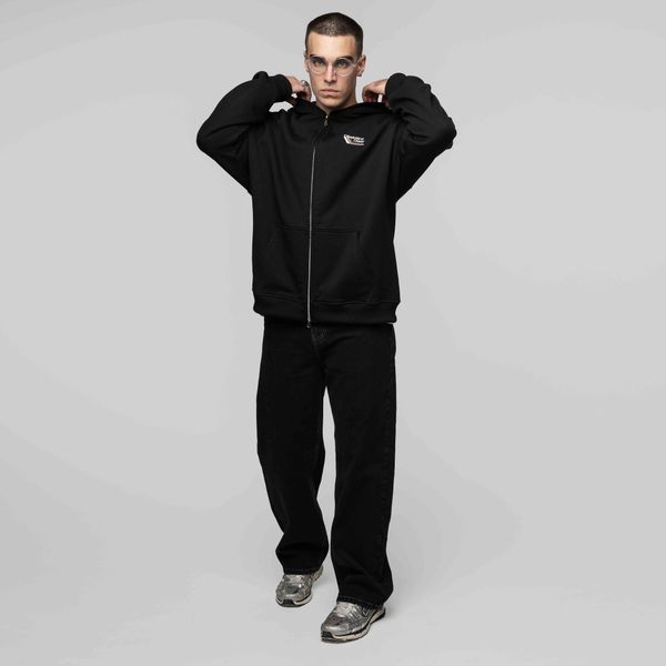 Худи Zip Gear Oversized черное - фото 5