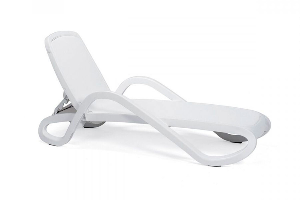 Шезлонг Nardi Alfa с подлокотниками, бело-белый