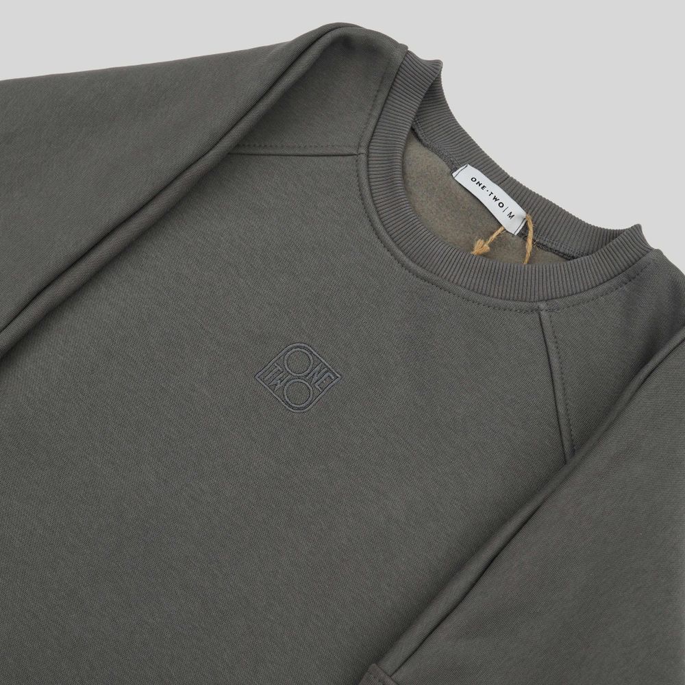 Толстовка ONE TWO "MULTICOLOR"  Реглан Начес Оловянный