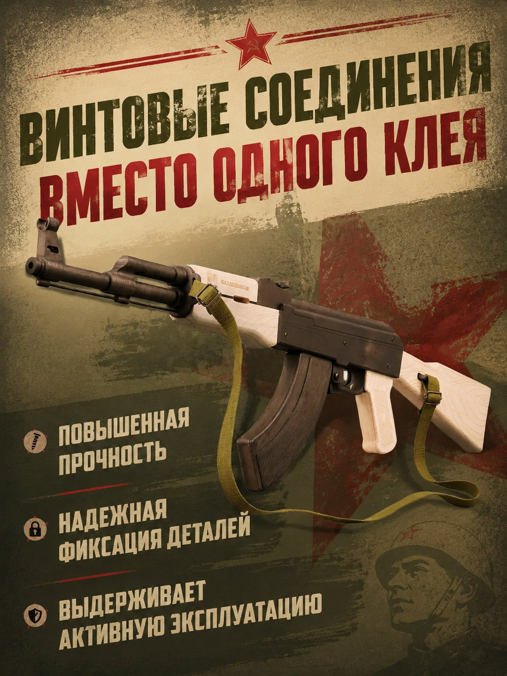 Деревянный конструктор Автомат Калашникова АК-47 (TARG)