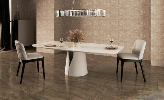 Керамический обеденный стол GIANO 160x80, матовая керамика, опора металл